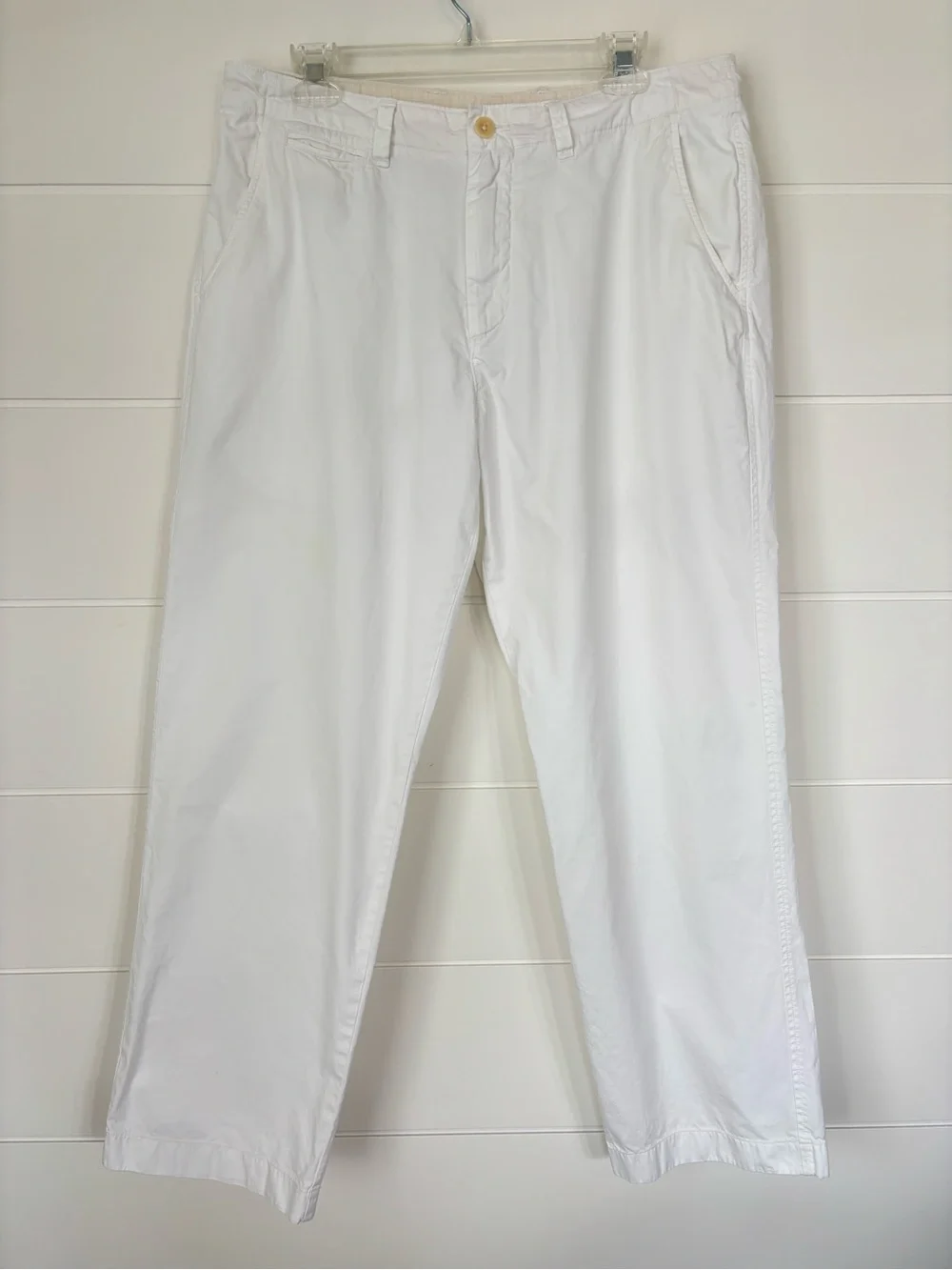 J. Crew 100% Cotton Classic White Men's Regular Fit Chino Pants Size 34x30